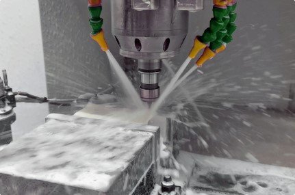 CNC machining with coolant