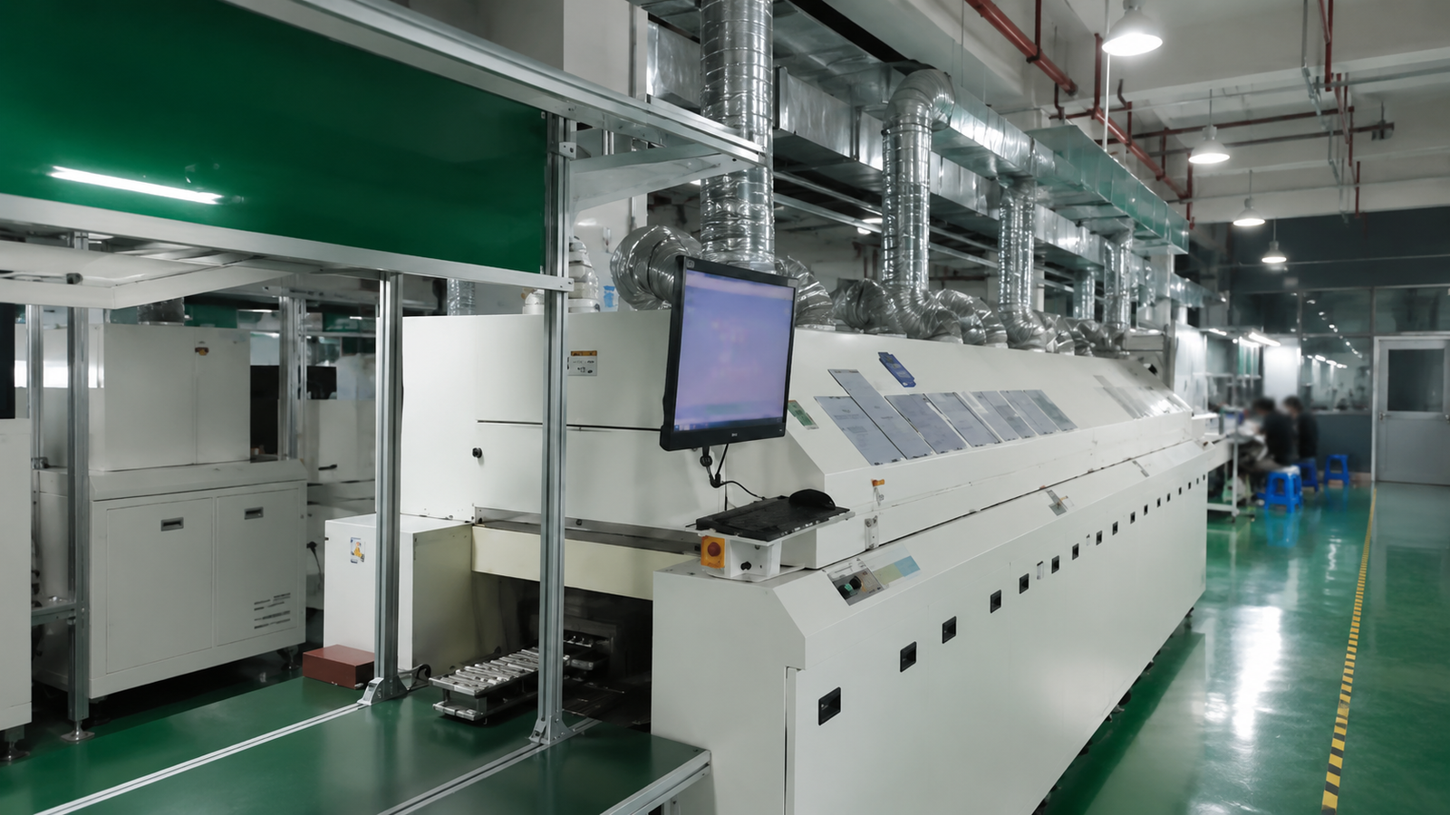 Reflow soldering production line