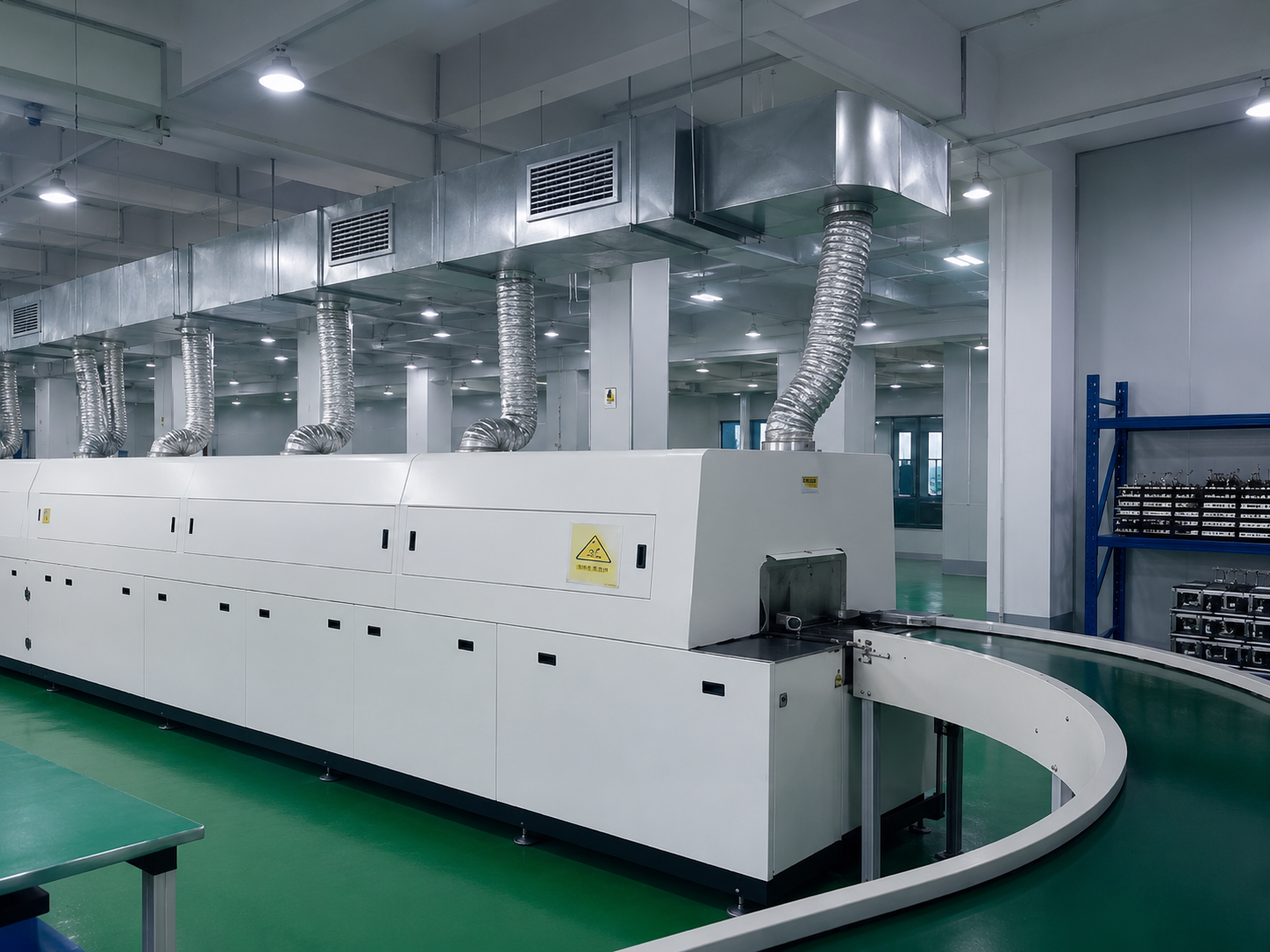 Reflow soldering line view