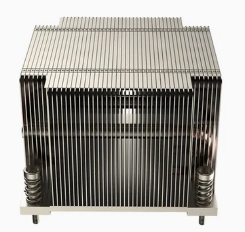 Spring mounted stamped fin cooler
