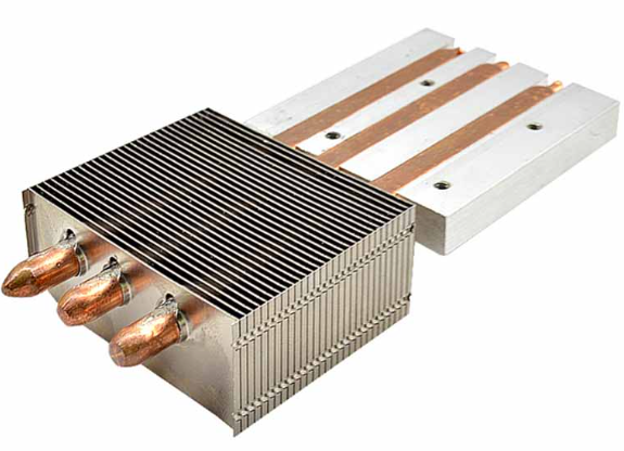 Projector stamped fin cooling module