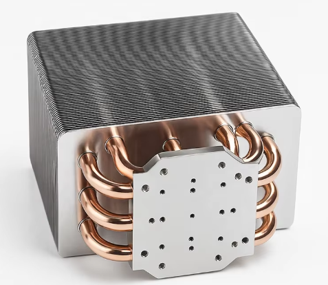 High power stage lighting heat pipe stamped fin module