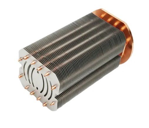 Heat pipe stamped fin cooling system